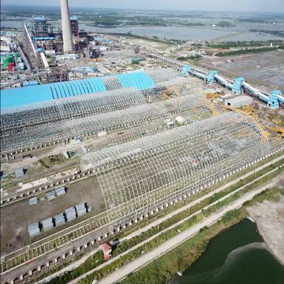 Stahlraumfachwerk-Struktur der Stabilitäts-Q235, die 100-300m für Kohlelagerung errichtet