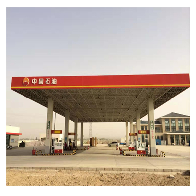 Tankstelle-Überdachungs-weitgespannte Galvanisation des Treibstoff-Q355 billig