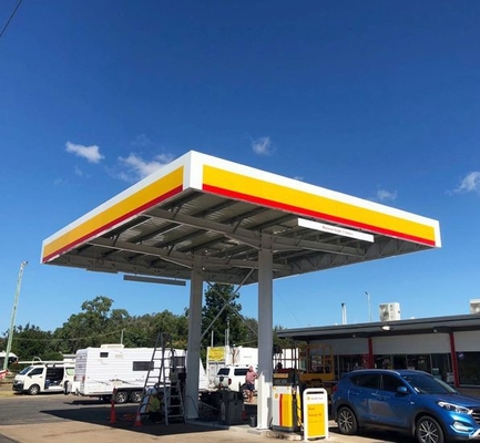 Tankstelle-Überdachungs-weitgespannte Galvanisation des Treibstoff-Q355 billig