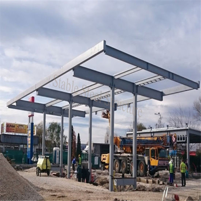 Tankstelle-Überdachungs-Bau-dunkelgraue große Spanne 10m Q235B neuer