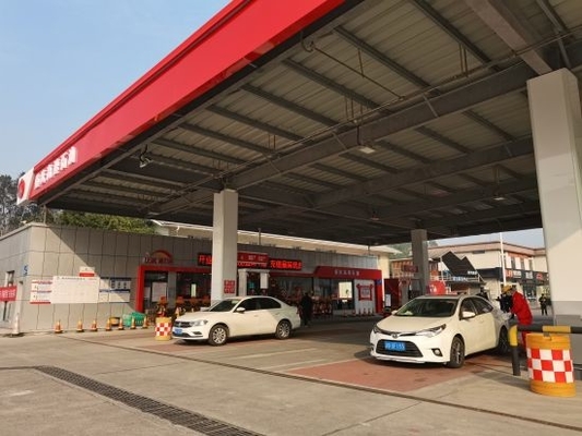 Tankstelle-Überdachungs-Rechteck 300m der Tanksäule-Q345 der Überdachungs-100m
