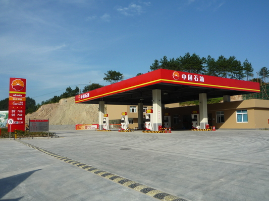S235JR-Benzin-Tankstelle-Überdachungs-Bau 300m besonders angefertigt