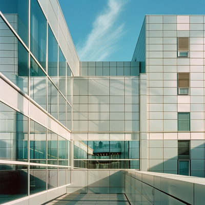 Metallschneiden Perfektionierte Aluminiumfassade mit rundem und geschrägten Kanten