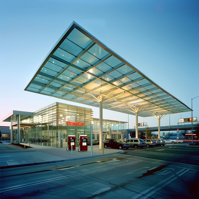Tankstelle Raumrahmen wunderschön geformt Design und Bau für Sie